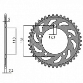 Звезда задняя Sunstar 1-4467-45