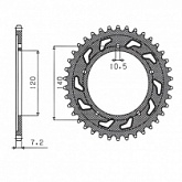 Звезда задняя Sunstar 1-4499-44