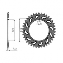 Звезда задняя Sunstar 1-4529-38