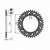 Звезда задняя Sunstar 1-4628-43