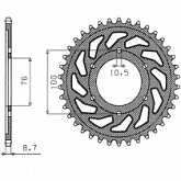 Звезда задняя Sunstar 1-5226-52