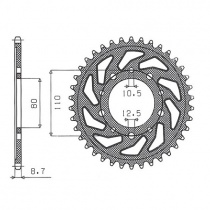 Звезда задняя Sunstar 1-5363-42