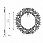 Звезда задняя Sunstar 1-5698-42