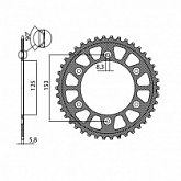 Звезда задняя Sunstar 5-3559-49 Black