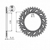 Звезда задняя Sunstar 5-3631-50 Black