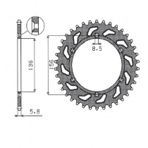 Звезда задняя Sunstar 5-3631-50 Black