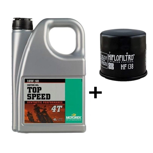 Масло моторне Motorex Top Speed 4T 10W40 (4л)+Фільтр масляний HifloFiltro HF138