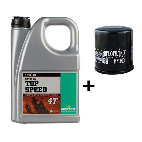 Масло моторне Motorex Top Speed 4T 10W40 (4л)+Фільтр масляний HifloFiltro HF303