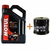Масло моторное Motul 7100 4T 10W40 (4л)+Фильтр масляный HifloFiltro HF204