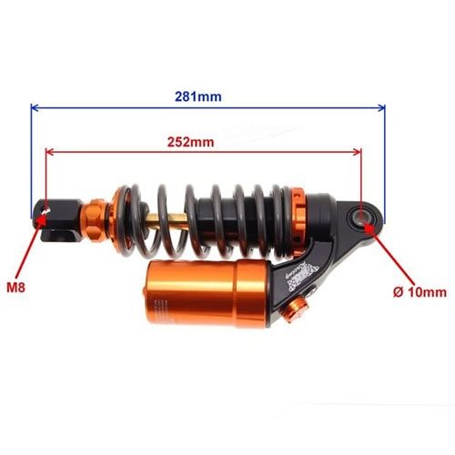 Амортизатор задній Motorace MAZ-063 Black/Orange