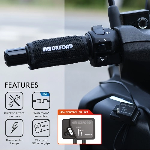 Гріпси руля з підігрівом Oxford EL694 Black