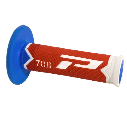 Грипсы руля Progrip 788 White/Red/Blue OFF ROAD (22+25MM, DŁ.115MM) KOLOR BIAŁY/CZERWONY/JASNY NIEBI