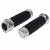 Грипсы руля Motorace AW56626 Black/Silver