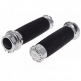 Грипсы руля Motorace AW56626 Black/Silver