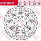 Диск тормозной TRW Lucas MSW230RAC