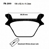 Колодки тормозные EBC FA200V