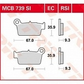 Колодки тормозные TRW Lucas MCB739RSI