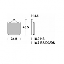 Колодки тормозные SBS 870RST