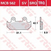 Колодки тормозные TRW Lucas MCB562TRQ
