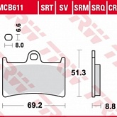 Колодки тормозные TRW Lucas MCB611TRQ