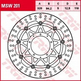 Диск тормозной TRW Lucas MSW201