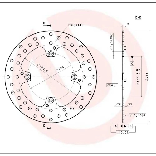 Диск гальмівний Brembo 68B40792