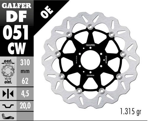 Диск гальмівний Galfer DF051CW