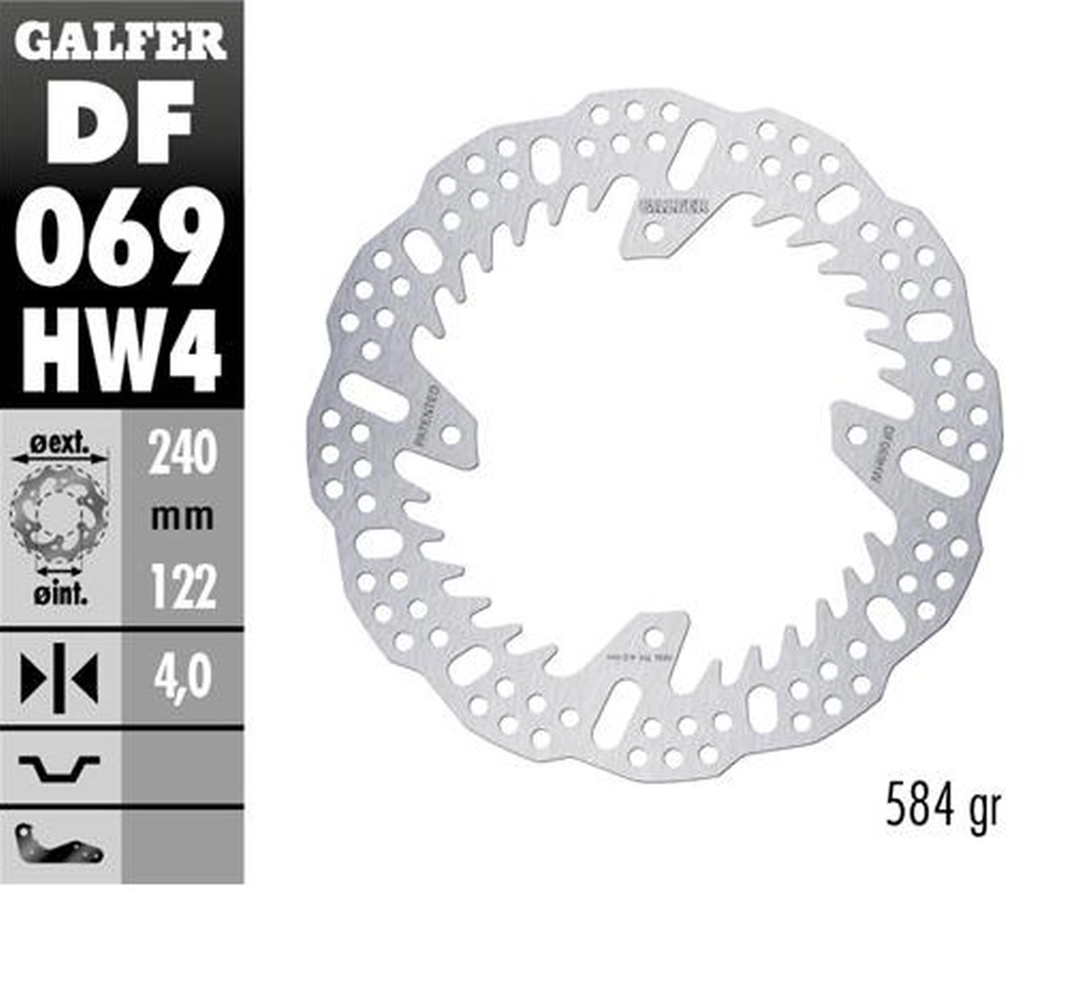 Диск гальмівний Galfer DF069HW4