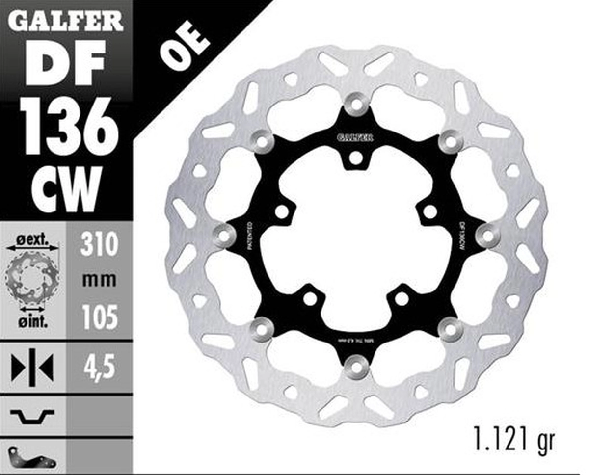Диск тормозной Galfer DF136CW