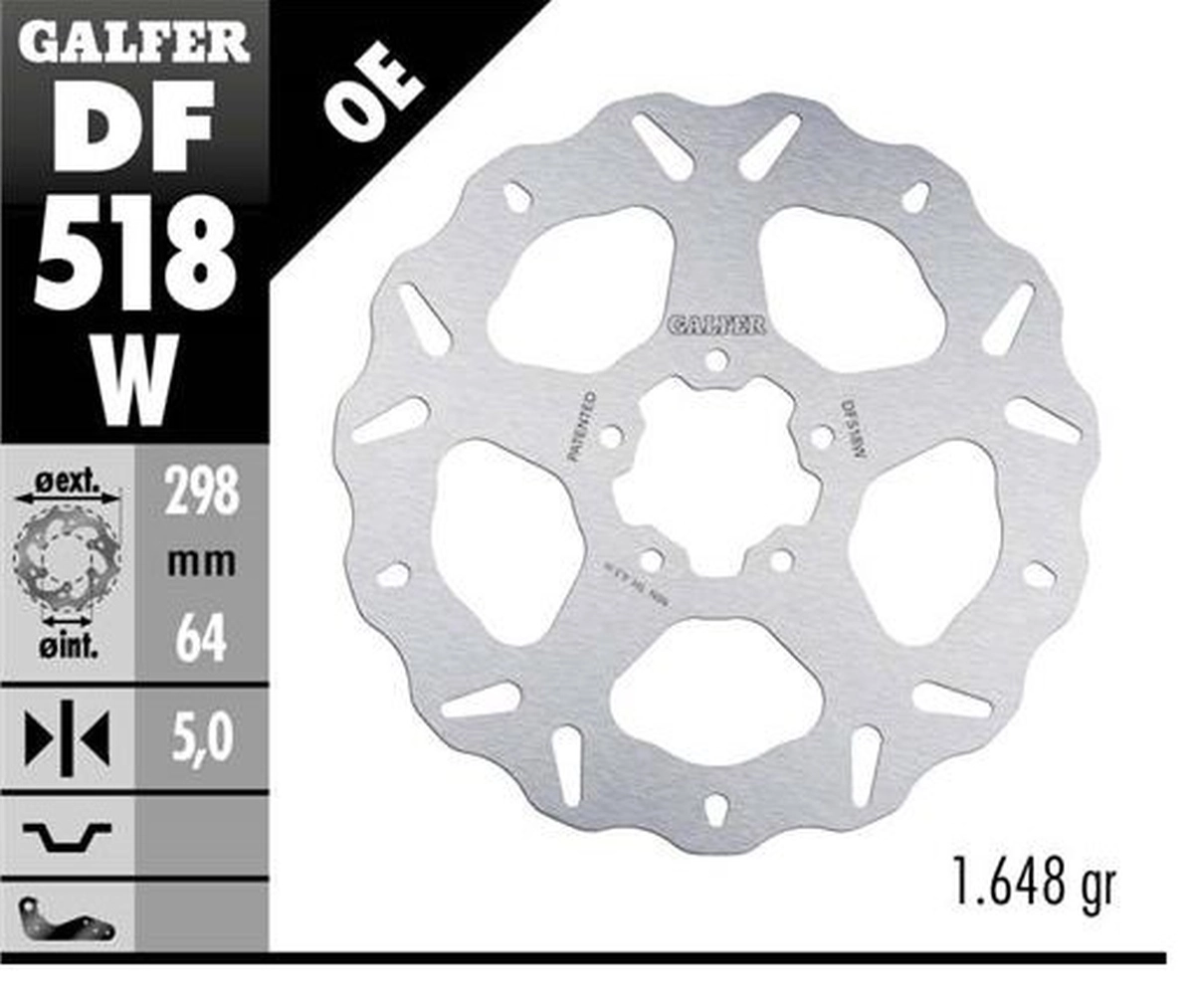 Диск гальмівний Galfer DF518W
