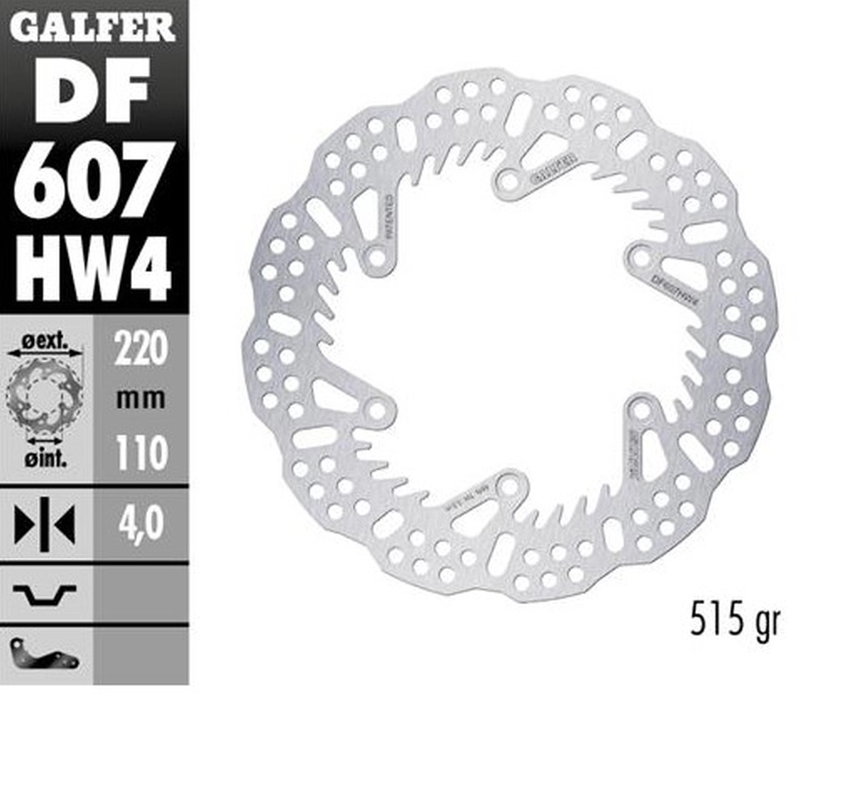 Диск гальмівний Galfer DF607HW4
