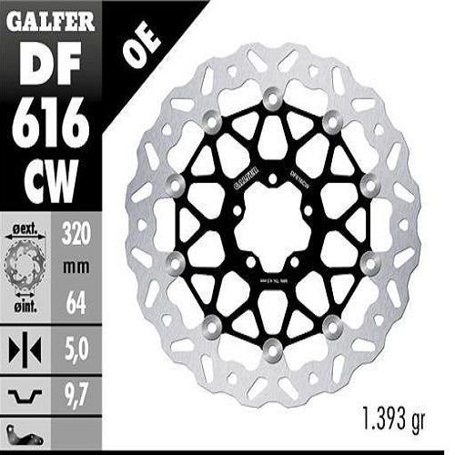 Диск гальмівний Galfer DF616CW