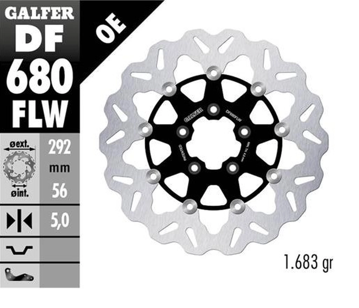Диск тормозной Galfer DF680FLW