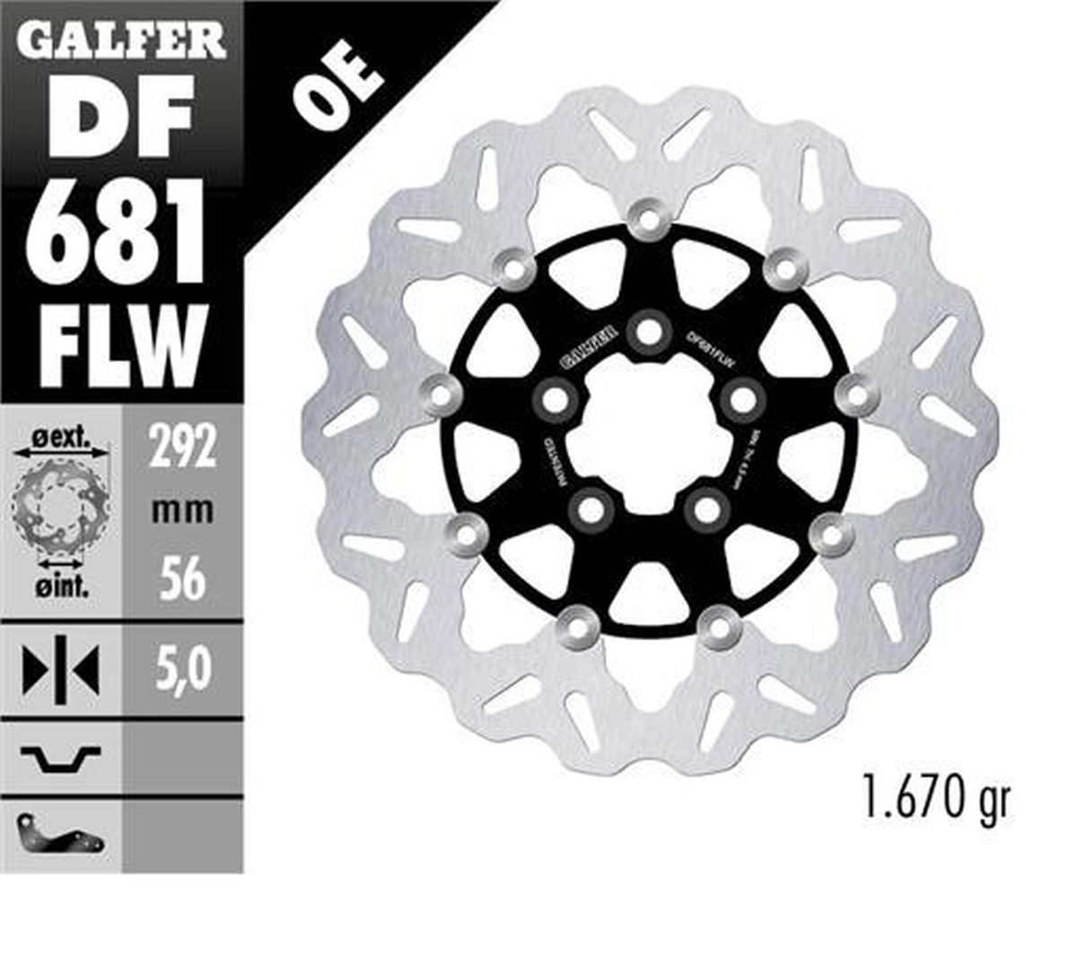 Диск гальмівний Galfer DF681FLW