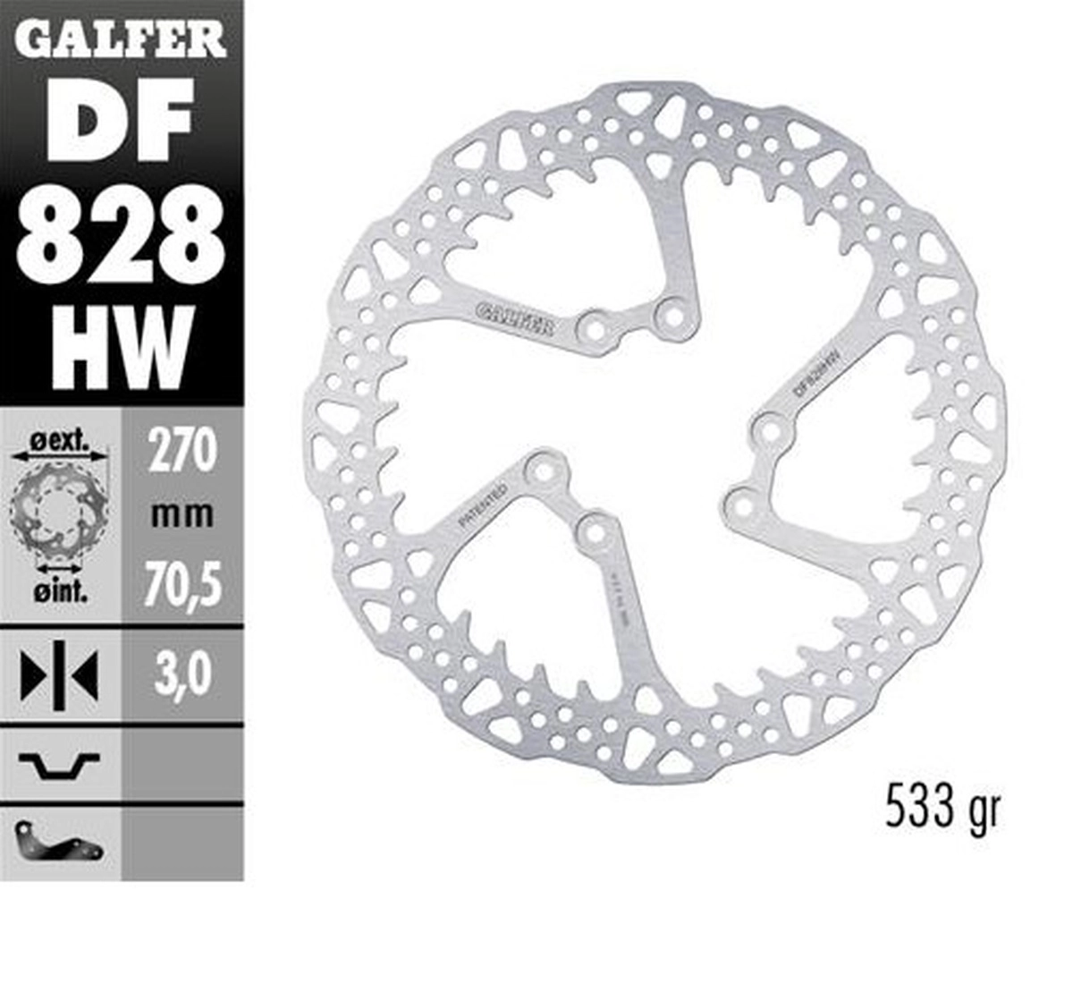 Диск гальмівний Galfer DF828HW