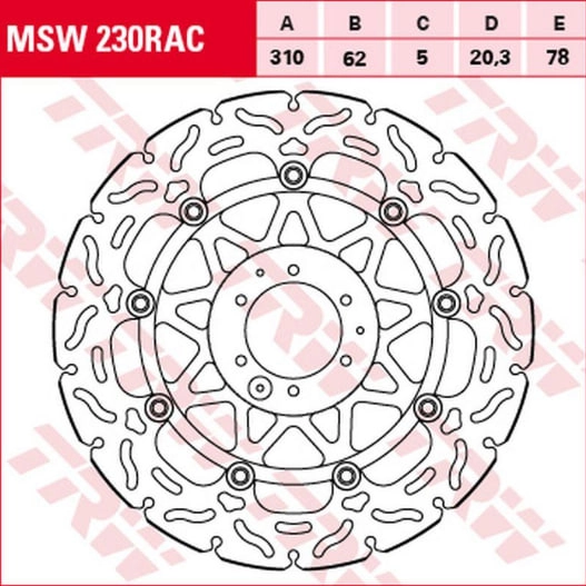 Диск тормозной TRW Lucas MSW230RAC