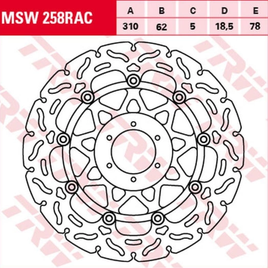 Диск тормозной TRW Lucas MSW258RAC