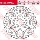 Диск тормозной TRW Lucas MSW230RAC