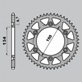 Звезда задняя CHT 489.48EC Silver