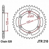 Звезда задняя JT JTA210.53 Red