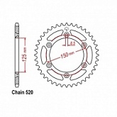 Звезда задняя JT JTA897.48 Blue