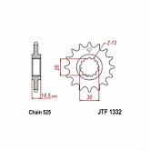 Звезда передняя JT JTF1332.16RB