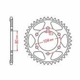 Звезда задняя MTX Parts 11-503-44