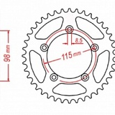 Звезда задняя MTX Parts 11-KMX-48
