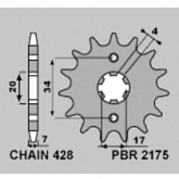 Звезда передняя PBR 2175.16 18NC