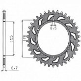 Звезда задняя Sunstar 1-5698-44