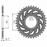 Звезда задняя Sunstar 1-6344-33