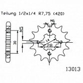 Звезда передняя Esjot 50-13013.11