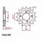 Звезда передняя JR RMC1309.14 Honda