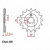 Звезда передняя JR RMC555.15